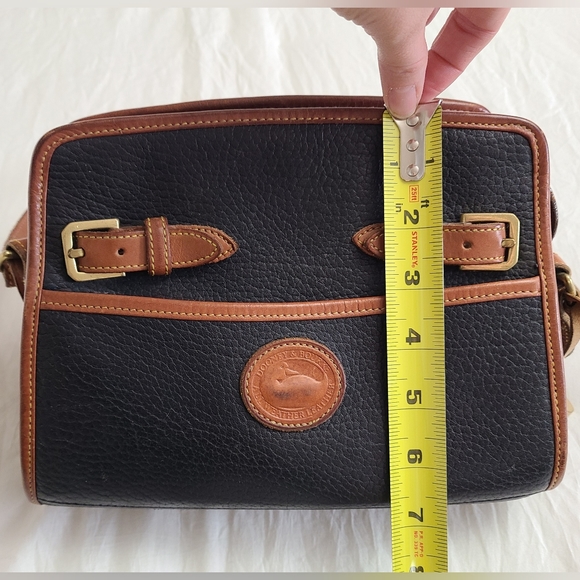 Vintage Dooney & Bourke Buckle Satchel Purse Black Pebbled Leather USA Designer - Picture 14 of 16